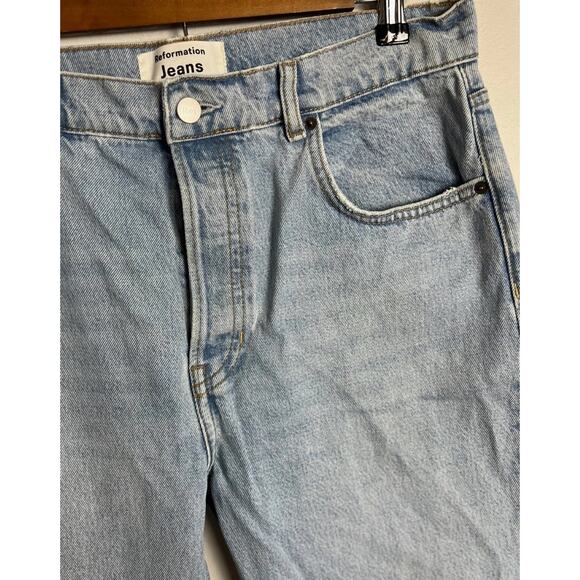 Reformation Cynthia High Rise Straight Leg Jeans Tahoe Button Fly Size 31 Womens - Picture 5 of 10